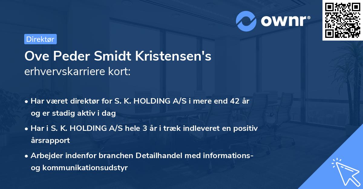 Ove Peder Smidt Kristensen's erhvervskarriere kort