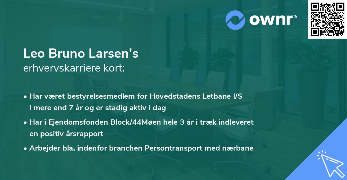 Leo Bruno Larsen's erhvervskarriere kort