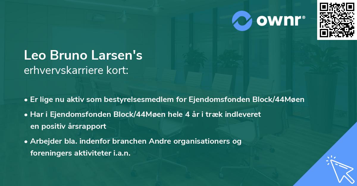 Leo Bruno Larsen's erhvervskarriere kort
