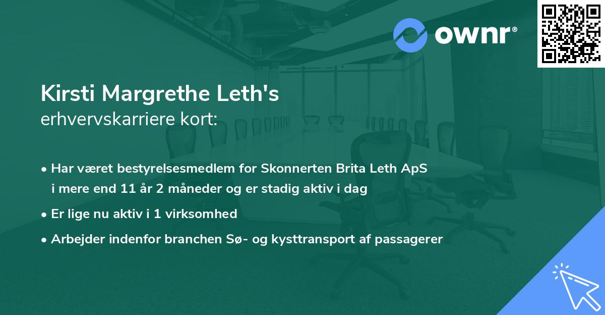 Kirsti Margrethe Leth's erhvervskarriere kort