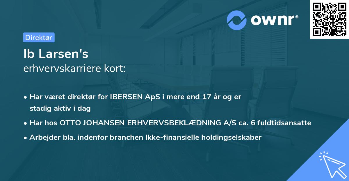 Ib Larsen's erhvervskarriere kort