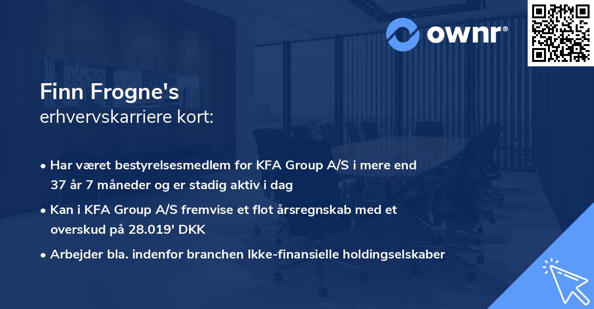 Finn Frogne's erhvervskarriere kort