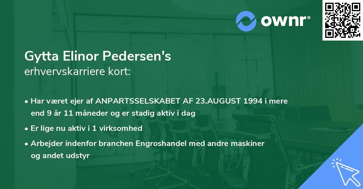 Gytta Elinor Pedersen's erhvervskarriere kort
