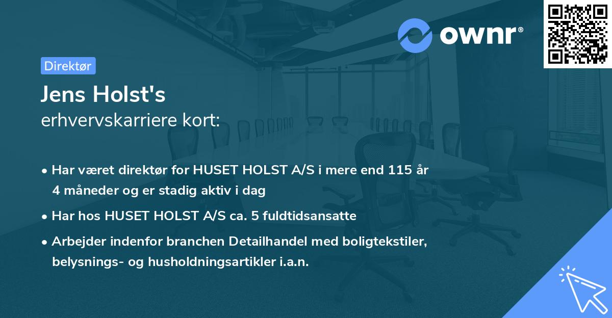 Jens Holst's erhvervskarriere kort