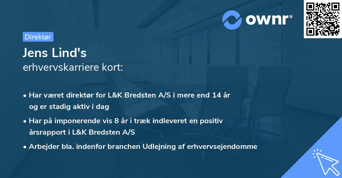 Jens Lind's erhvervskarriere kort