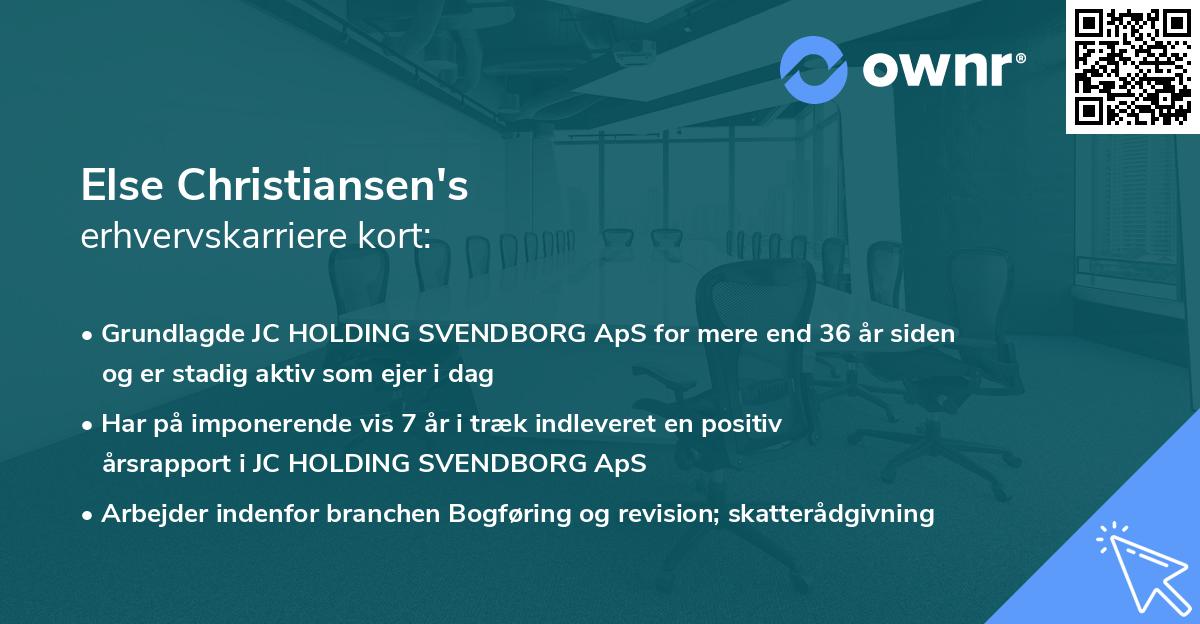 Else Christiansen's erhvervskarriere kort