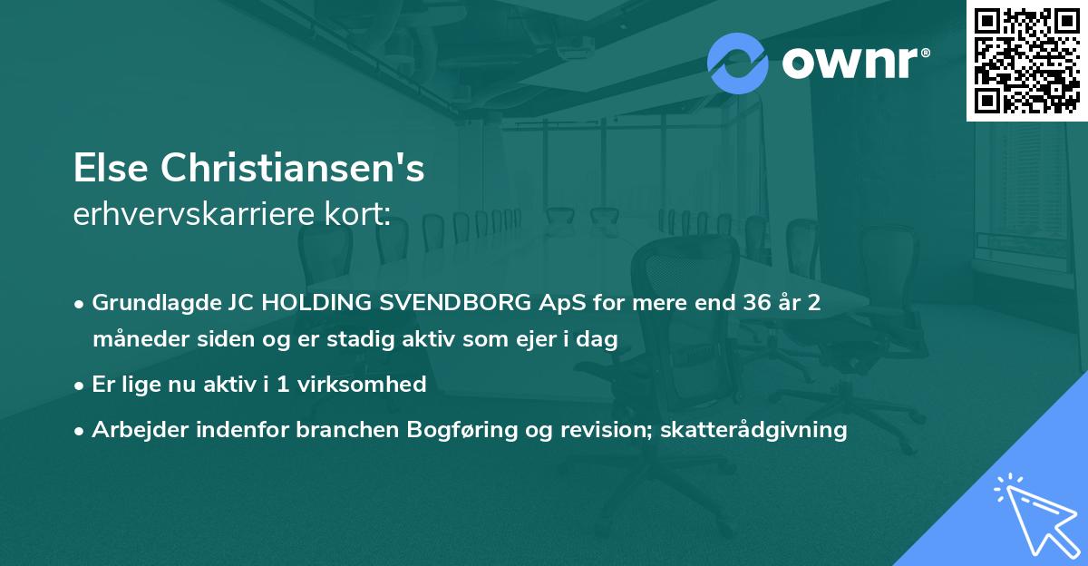 Else Christiansen's erhvervskarriere kort