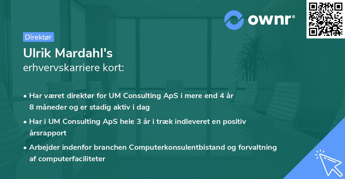 Ulrik Mardahl's erhvervskarriere kort