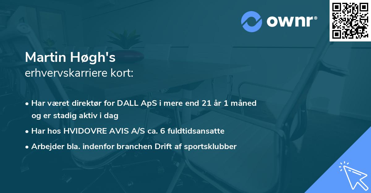 Martin Høgh's erhvervskarriere kort