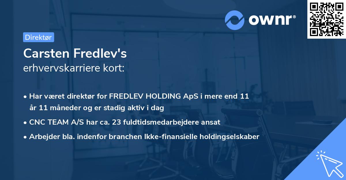 Carsten Fredlev's erhvervskarriere kort