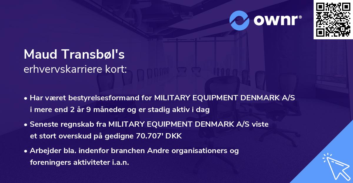 Maud Transbøl's erhvervskarriere kort