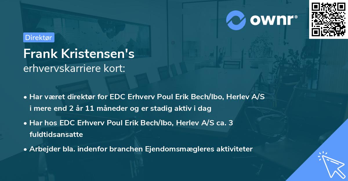 Frank Kristensen's erhvervskarriere kort
