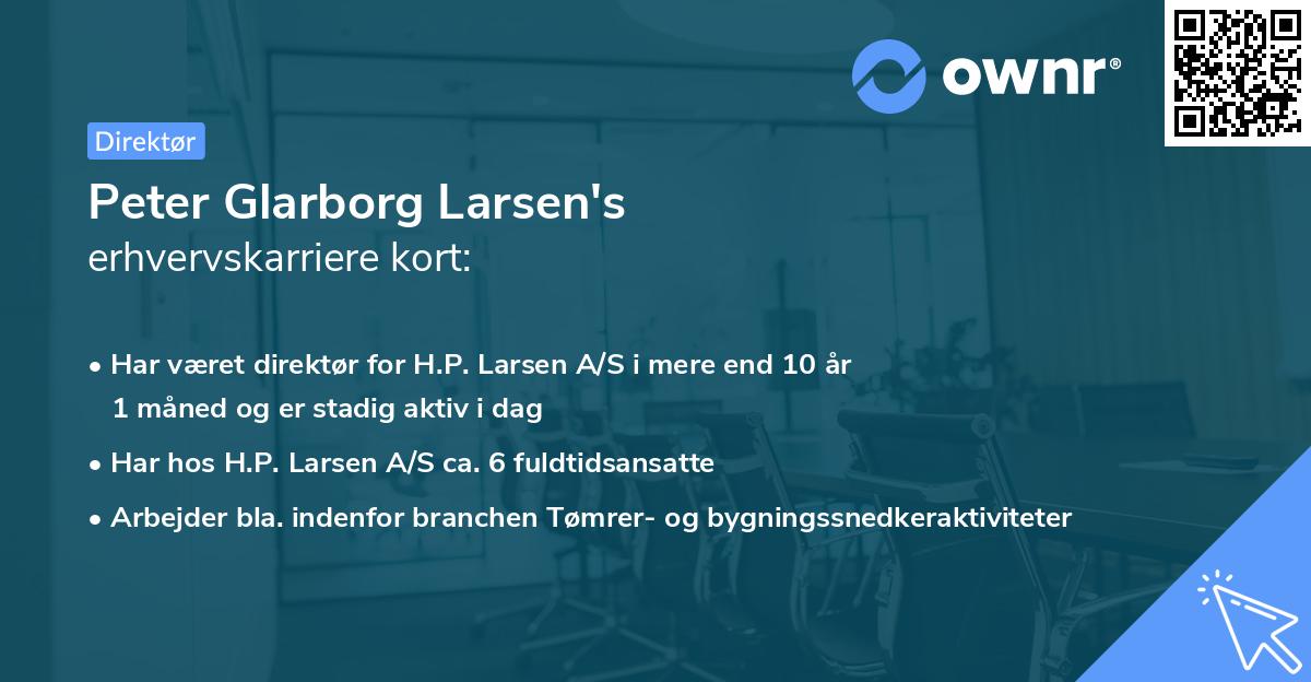 Peter Glarborg Larsen's erhvervskarriere kort
