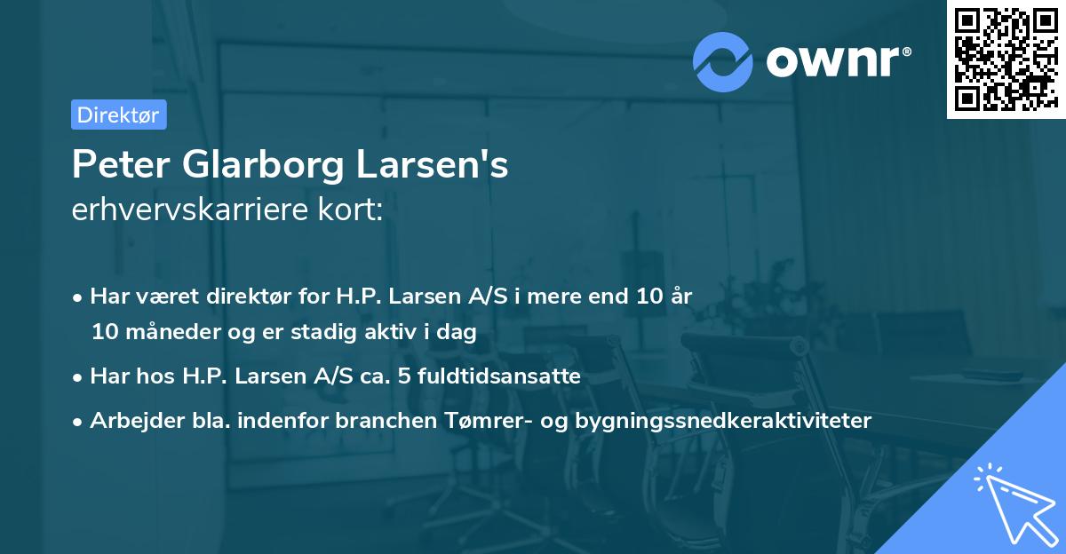 Peter Glarborg Larsen's erhvervskarriere kort