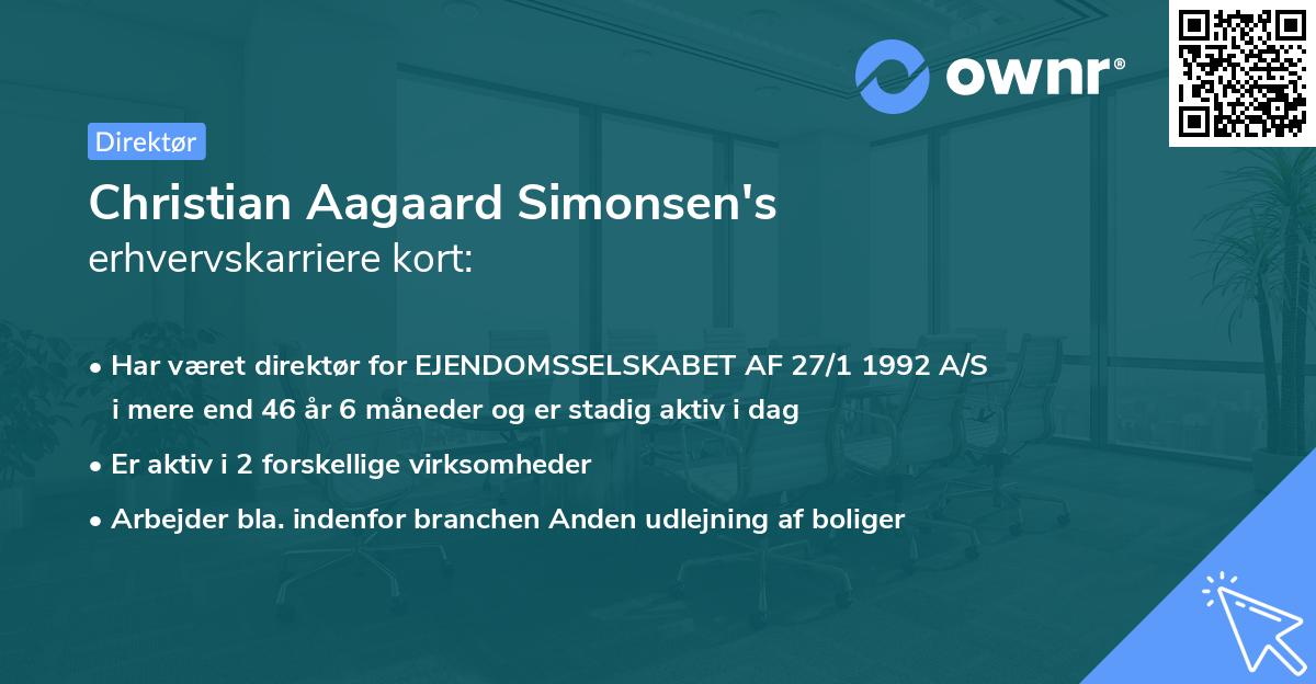 Christian Aagaard Simonsen's erhvervskarriere kort