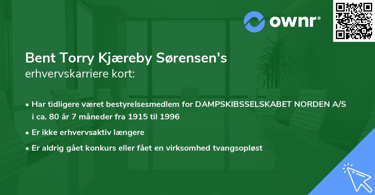 Bent Torry Kjæreby Sørensen's erhvervskarriere kort