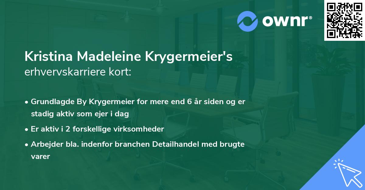 Kristina Madeleine Krygermeier's erhvervskarriere kort