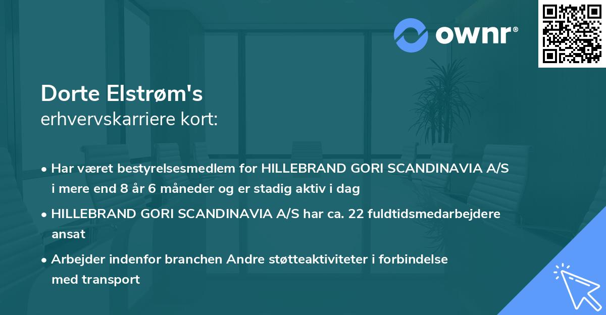 Dorte Elstrøm's erhvervskarriere kort