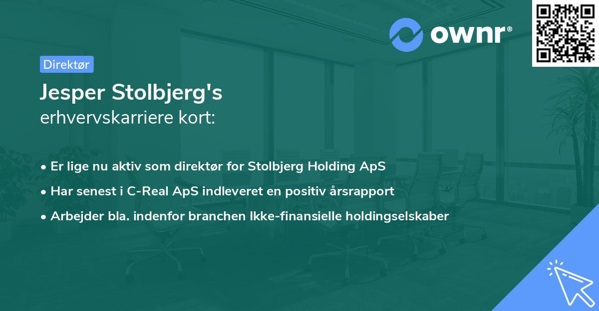 Jesper Stolbjerg's erhvervskarriere kort