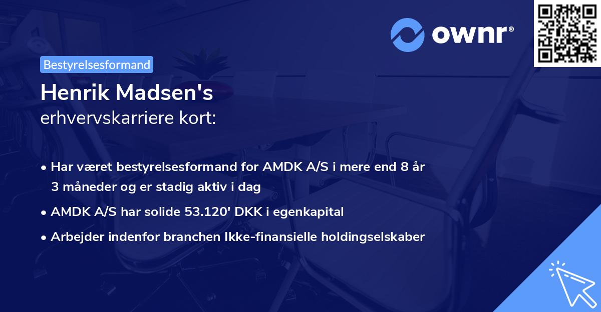 Henrik Madsen's erhvervskarriere kort
