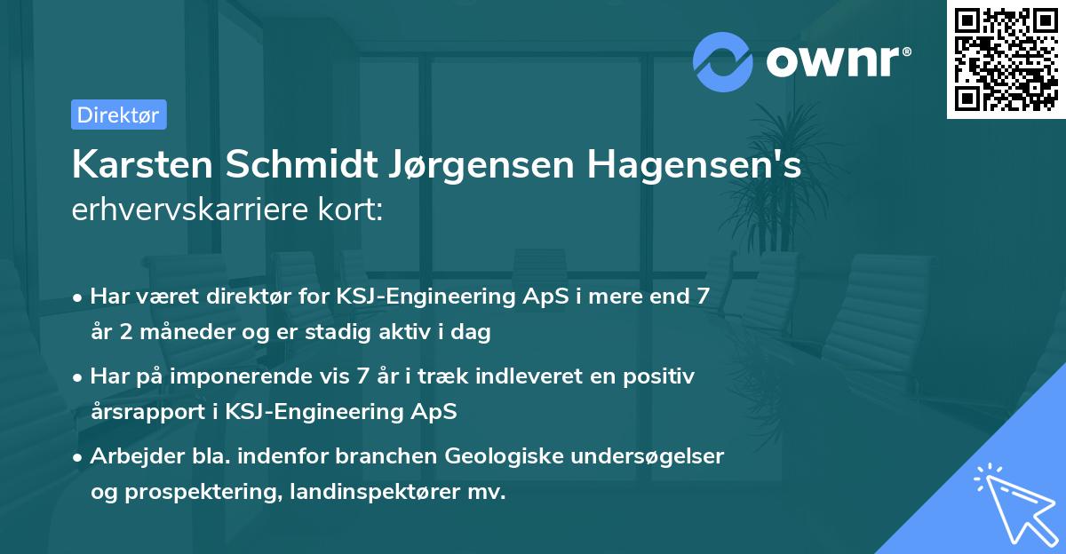 Karsten Schmidt Jørgensen Hagensen's erhvervskarriere kort