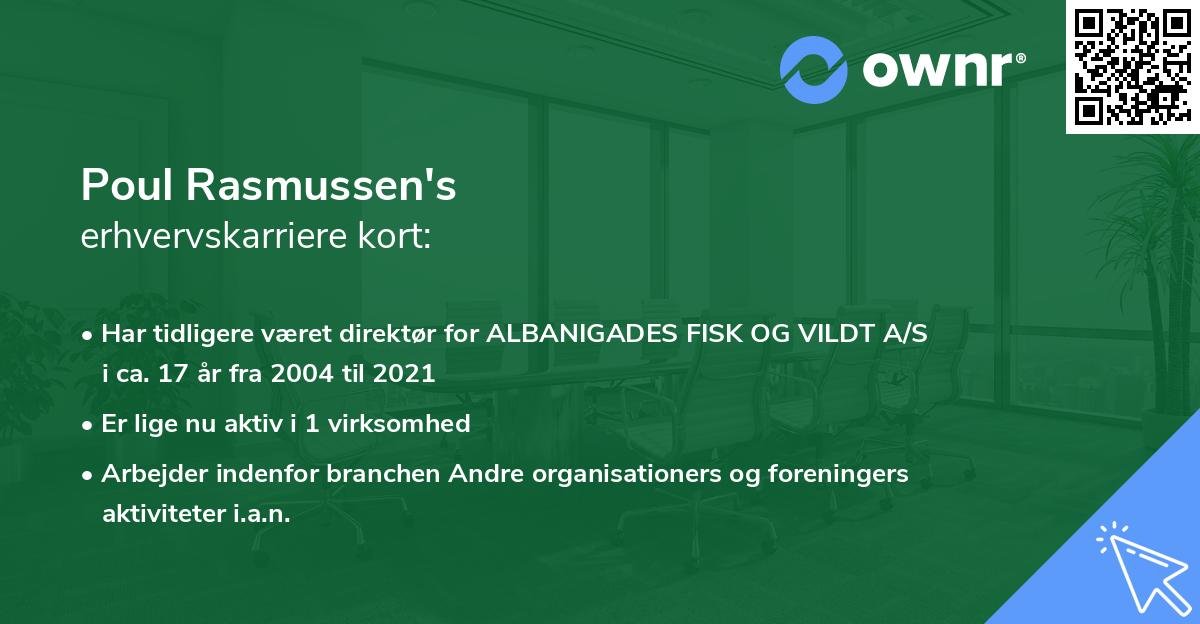 Poul Rasmussen's erhvervskarriere kort