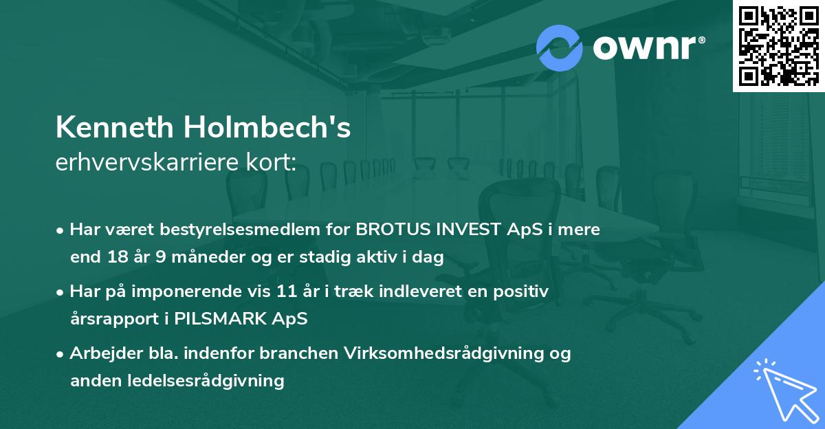 Kenneth Holmbech's erhvervskarriere kort