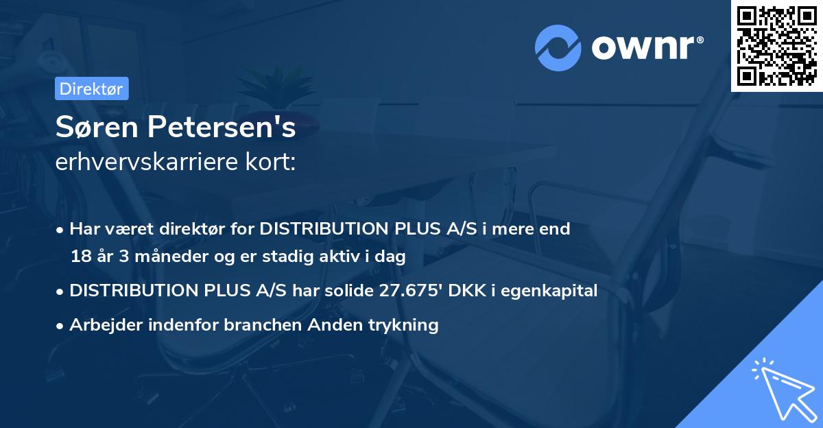 Søren Petersen's erhvervskarriere kort