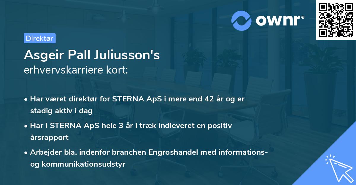 Asgeir Pall Juliusson's erhvervskarriere kort