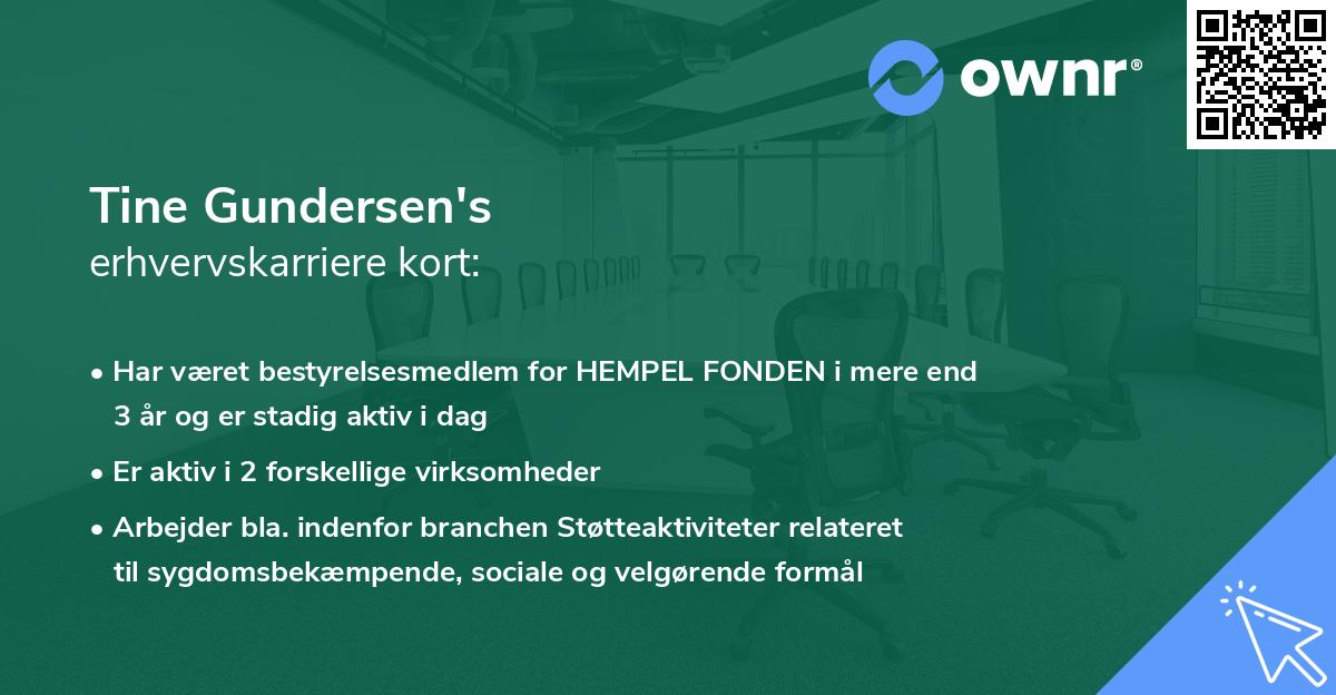Tine Gundersen's erhvervskarriere kort