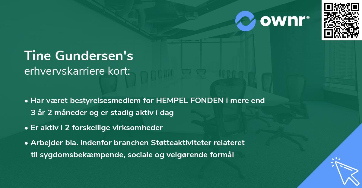 Tine Gundersen's erhvervskarriere kort