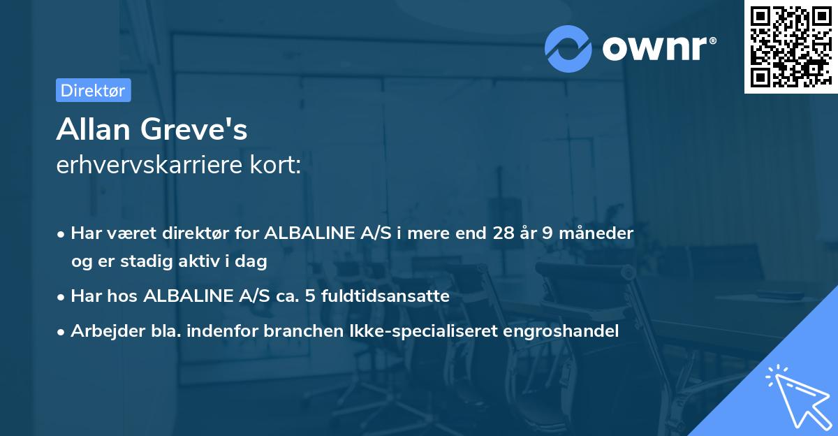 Allan Greve's erhvervskarriere kort