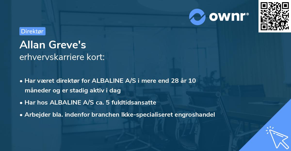 Allan Greve's erhvervskarriere kort