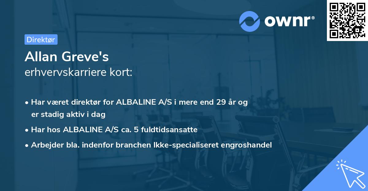 Allan Greve's erhvervskarriere kort