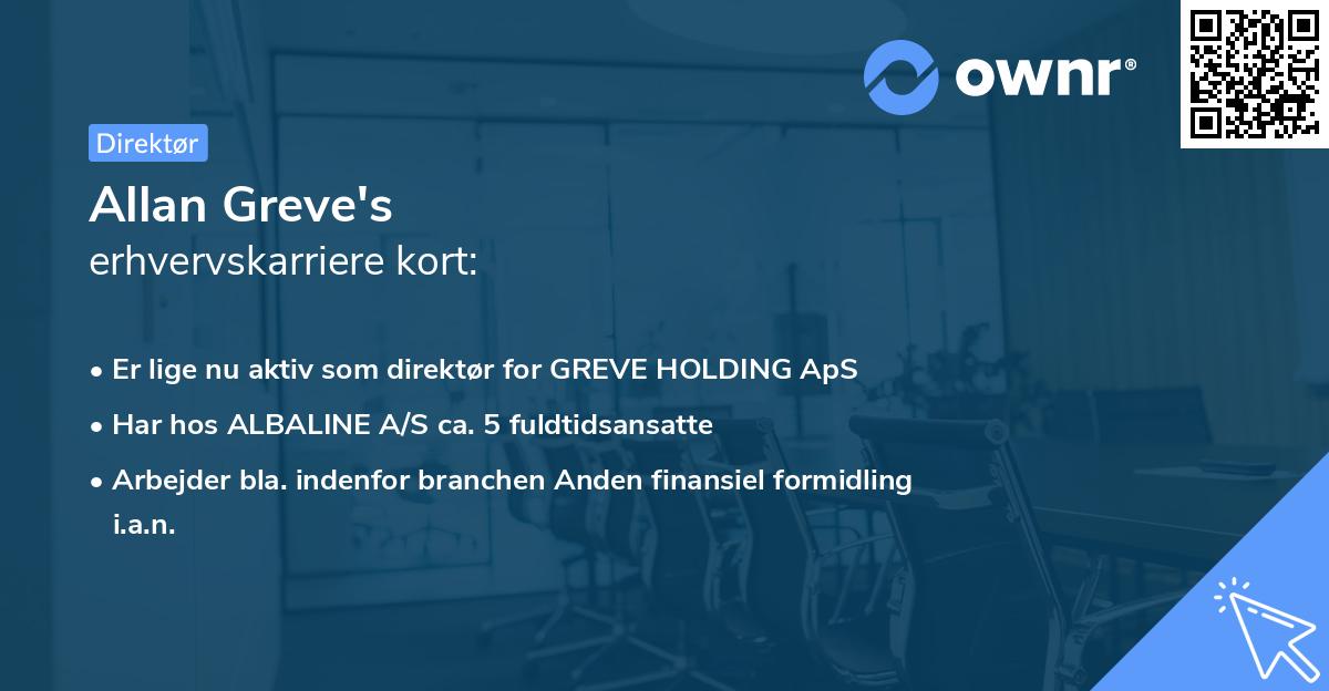 Allan Greve's erhvervskarriere kort