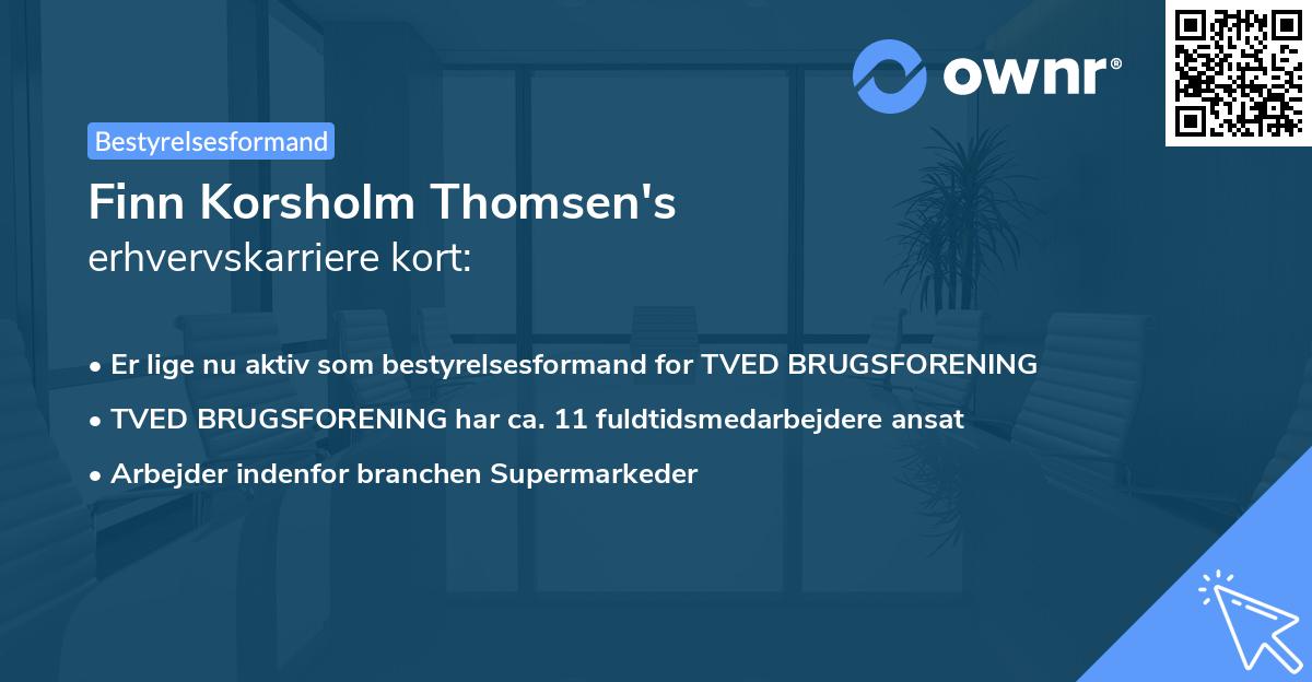 Finn Korsholm Thomsen's erhvervskarriere kort