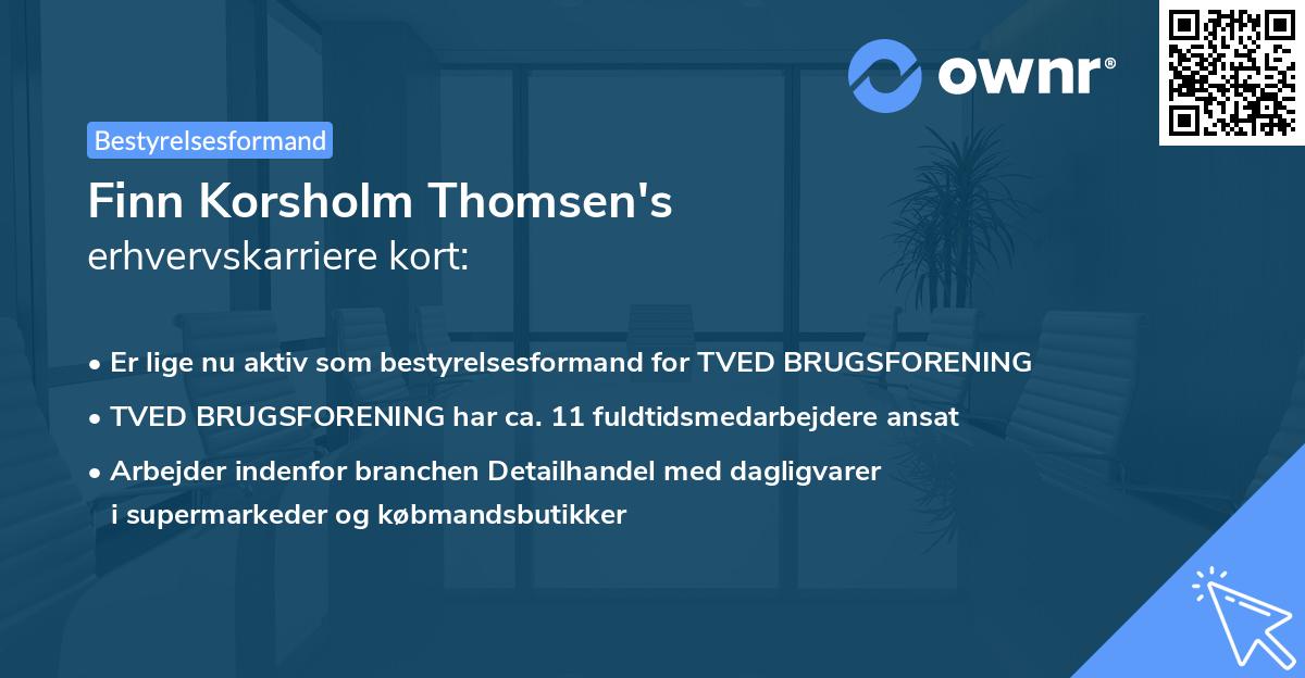 Finn Korsholm Thomsen's erhvervskarriere kort