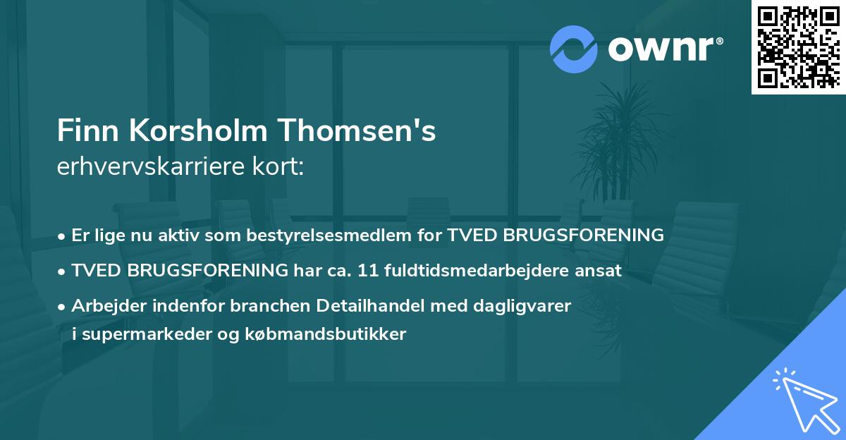 Finn Korsholm Thomsen's erhvervskarriere kort