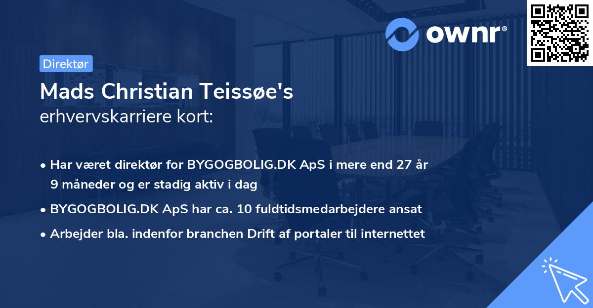 Mads Christian Teissøe's erhvervskarriere kort