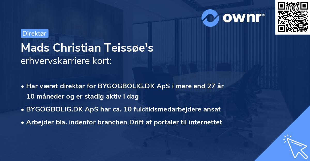 Mads Christian Teissøe's erhvervskarriere kort