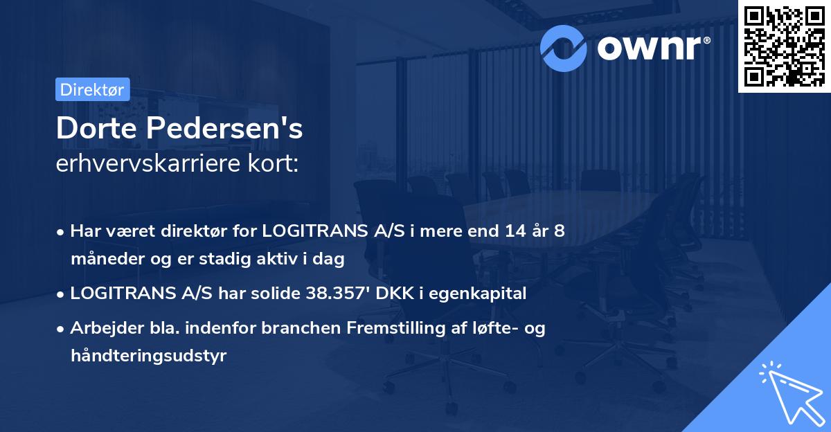 Dorte Pedersen's erhvervskarriere kort