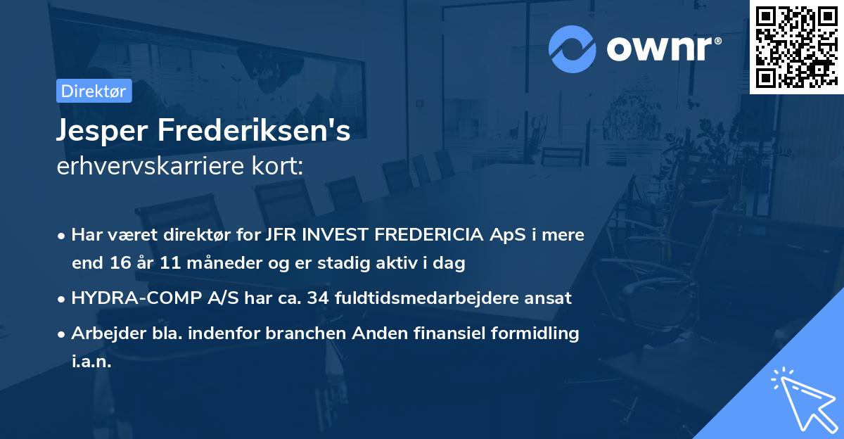 Jesper Frederiksen's erhvervskarriere kort