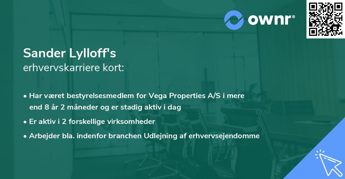Sander Lylloff's erhvervskarriere kort