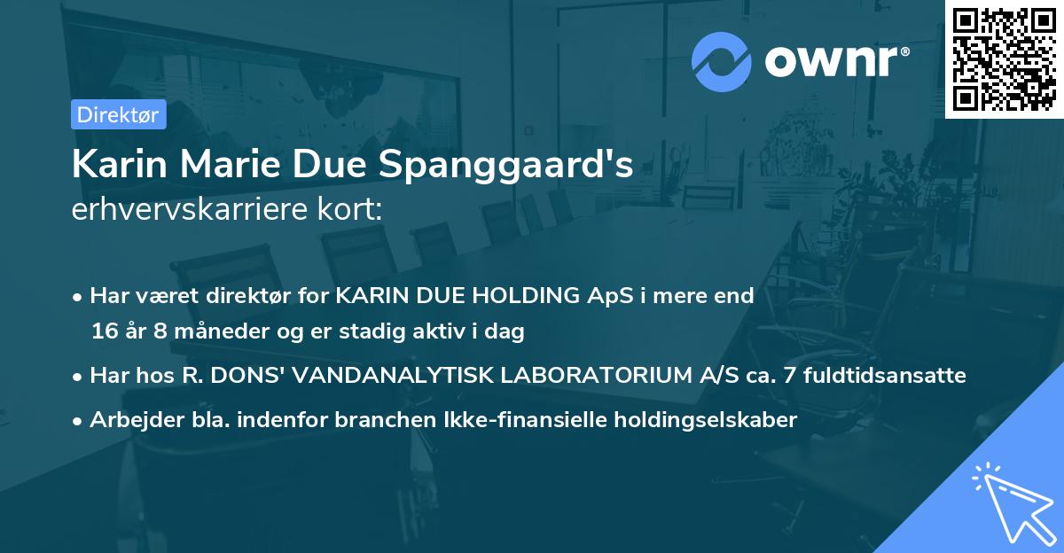 Karin Marie Due Spanggaard's erhvervskarriere kort