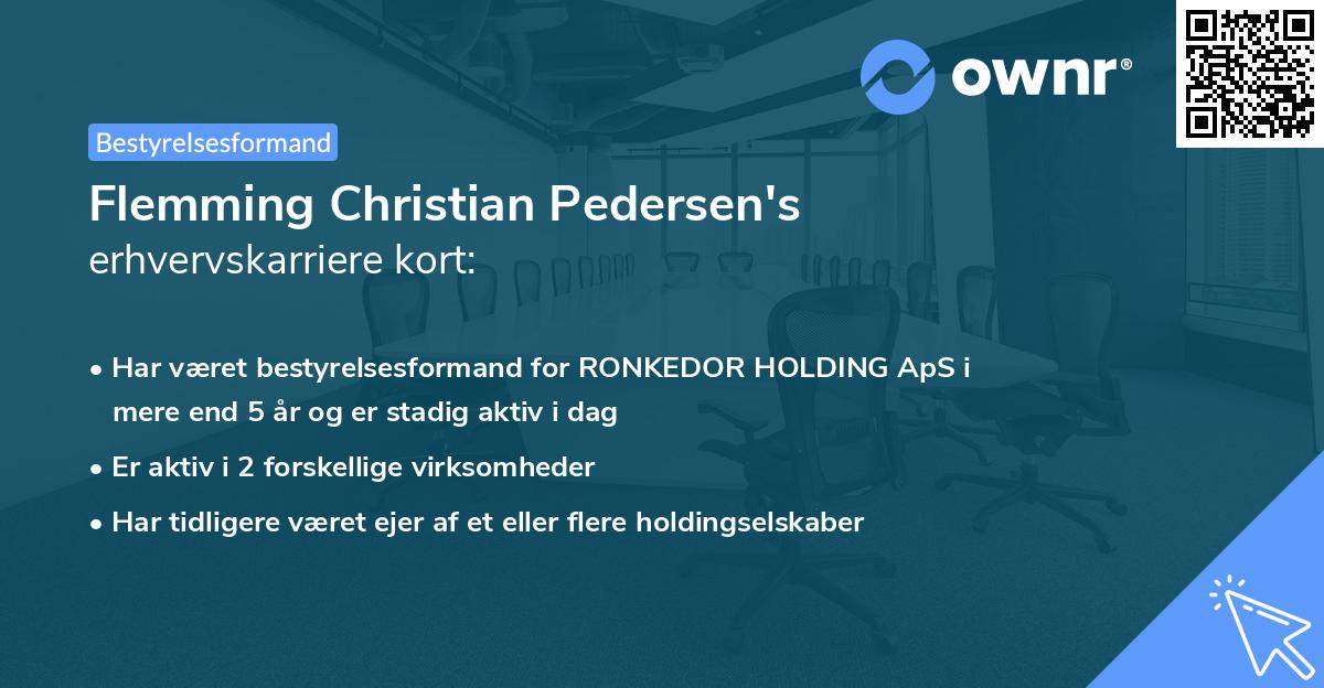 Flemming Christian Pedersen's erhvervskarriere kort