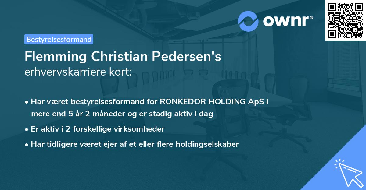 Flemming Christian Pedersen's erhvervskarriere kort