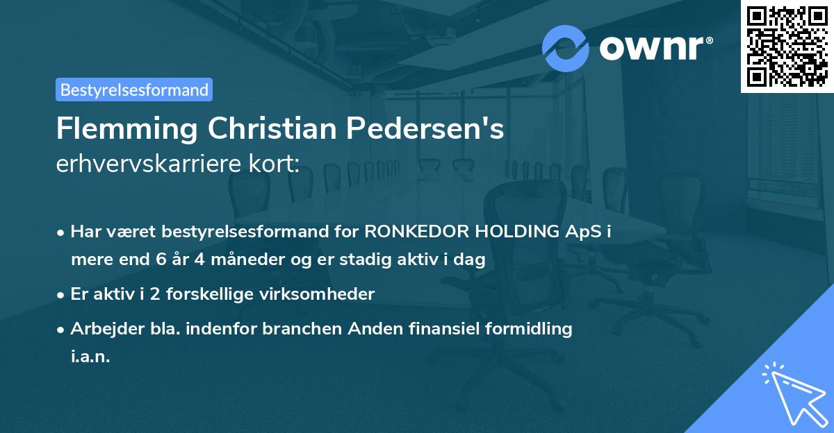 Flemming Christian Pedersen's erhvervskarriere kort
