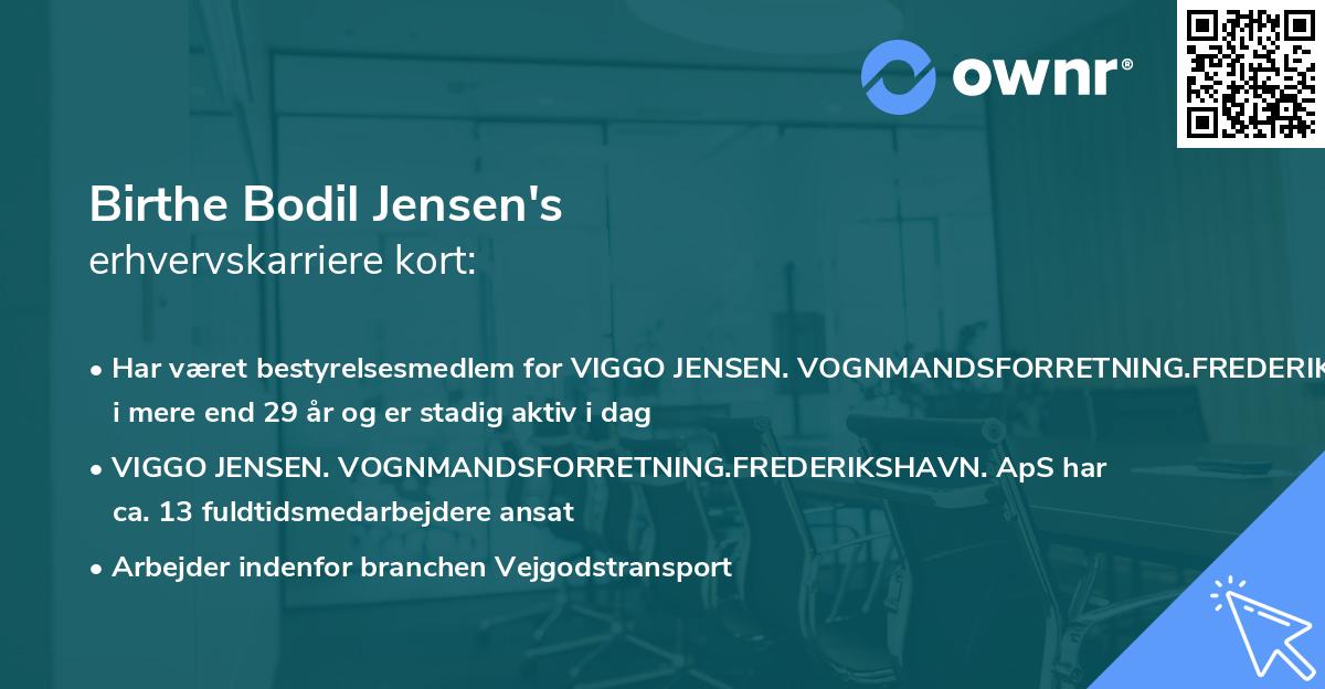 Birthe Bodil Jensen's erhvervskarriere kort