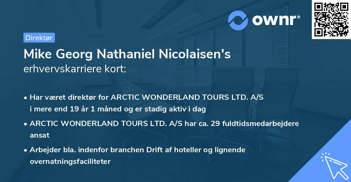 Mike Georg Nathaniel Nicolaisen's erhvervskarriere kort