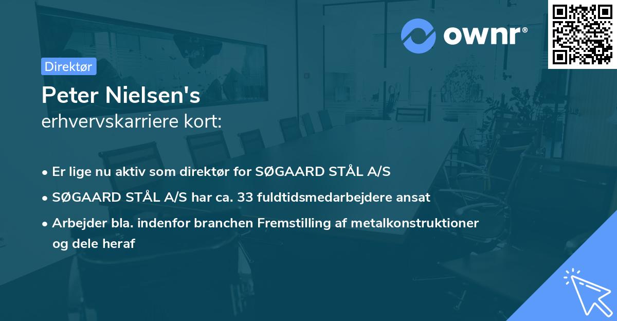 Peter Nielsen's erhvervskarriere kort